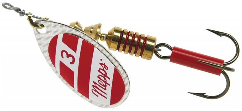 MEPPS 1/4 AGLIA SPINNER  RED/WHT-SILVER