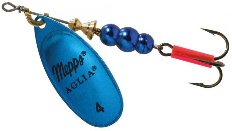 MEPPS 1/3 AGLIA SPINNER  BLUE ALL SZ 3 4 5 WITH TREBLE/EXTRA SIWASH HK