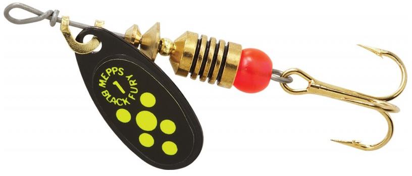 MEPPS 1/8 BLACKFURY  CHARTRUESE/DOT