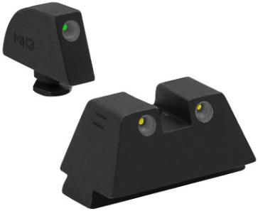Meprolight ML10224SUPY Night Sight Set Green/Yellow for Glock Suppressor