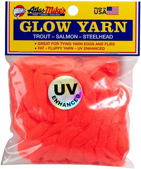 MIKE'S/ATLAS UV GLOW YARN FLAME RED