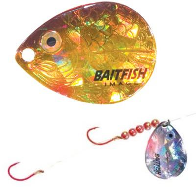 N.LAND BAITFISH-IMAGE HARNESS #4 BLADE GOLD SHINER BLACK/GOLD