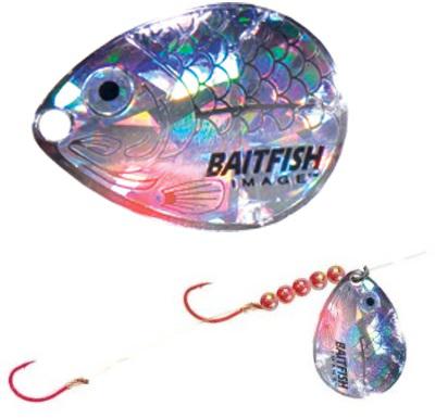 N.LAND BAITFISH-IMAGE HARNESS #4 BLADE SILVER SHINER BLACK/SILVER - Gunarama