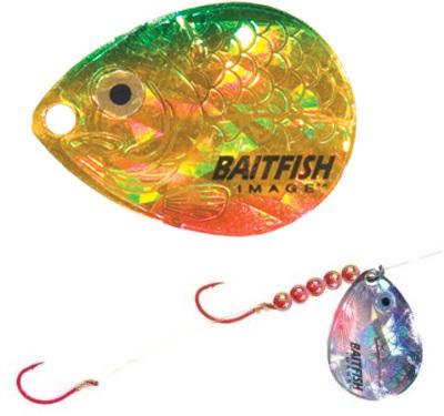 N.LAND BAITFISH-IMAGE HARNESS #4 BLADE GOLD PERCH GREEN/GOLD/ORANGE