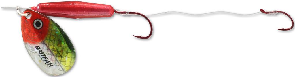 N.LAND BAITFISH FLOAT'N SPIN HARNESS #4 CLOWN TANDEM HOOK 60' SNELL