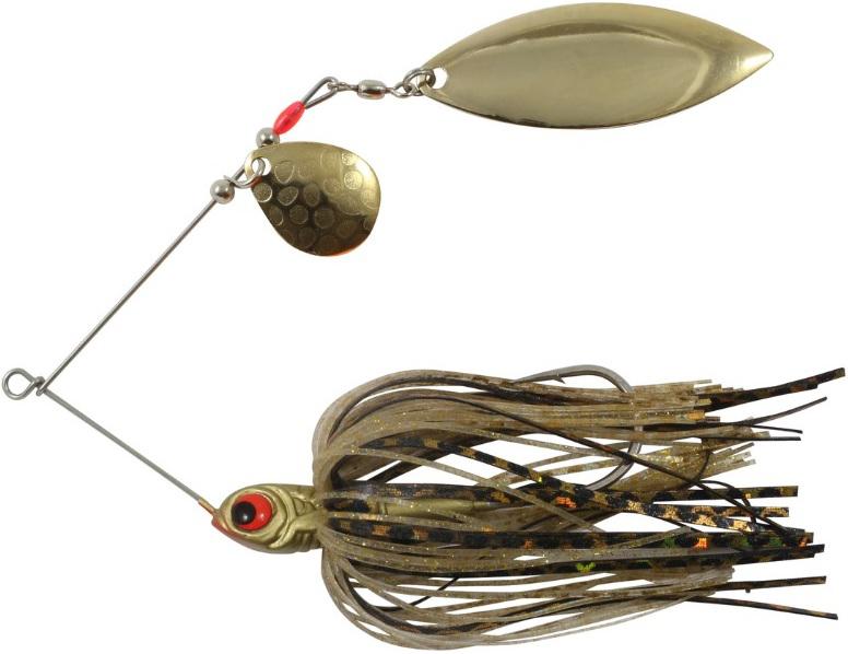 N.LAND REED RUNNER SPINNERBAIT 1/4oz GOLD SHINER TANDEM BLADE COLORADO/WILLOW