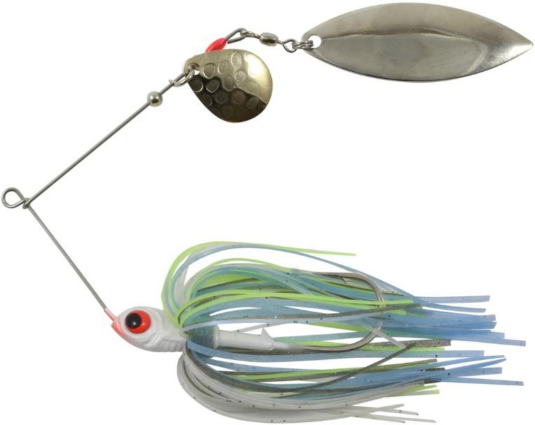 N.LAND REED RUNNER SPINNERBAIT 1/4oz SEXY SHAD TANDEM BLADE COLORADO/WILLOW