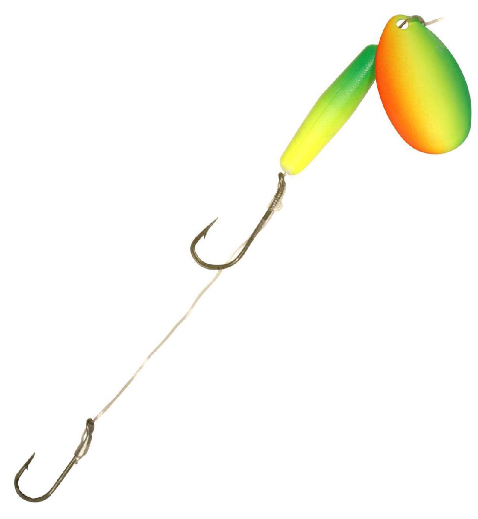 N.LAND WALLEYE FLOATING SPINNER #4 BLADE FIRETIGER