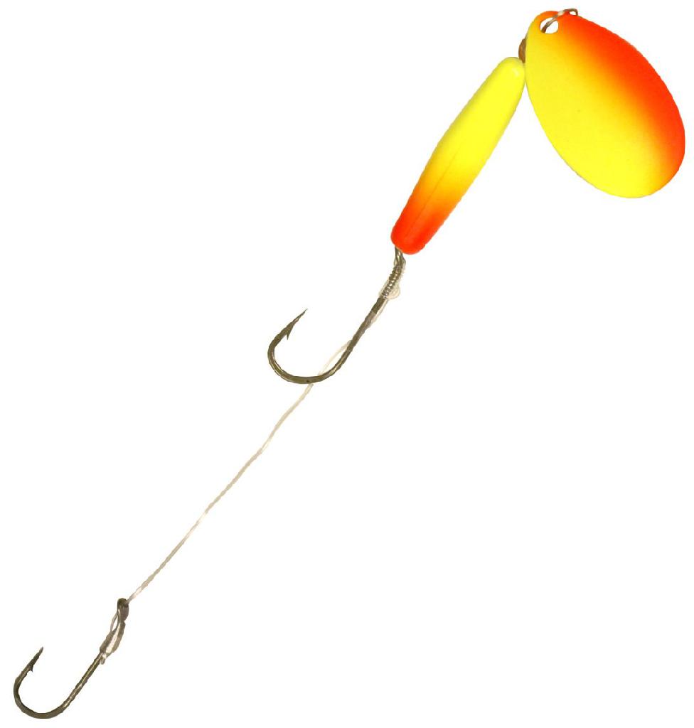 N.LAND WALLEYE FLOATING SPINNER #4 BLADE SUNSHINE YELLOW/ORANGE