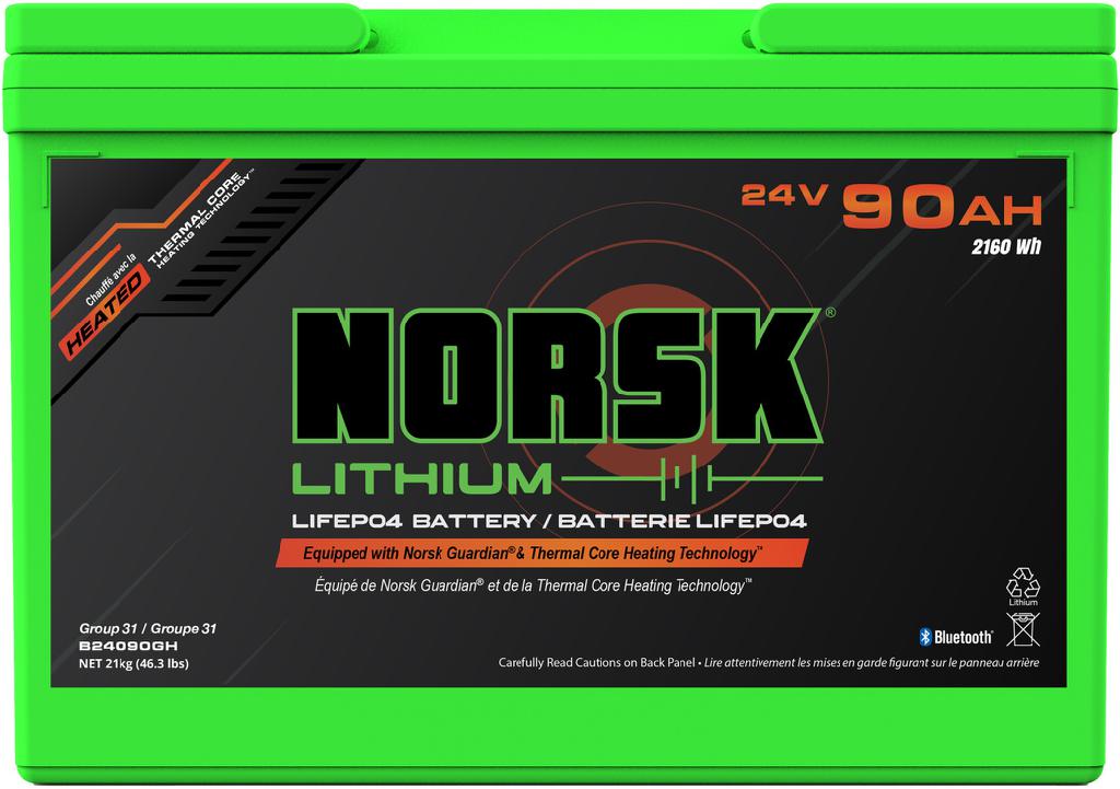 NORSK LITHIUM TROLL MOTOR BATT 24V-90AH HEATED W/GUARDIAN (HAZ DOC REQUIRED)