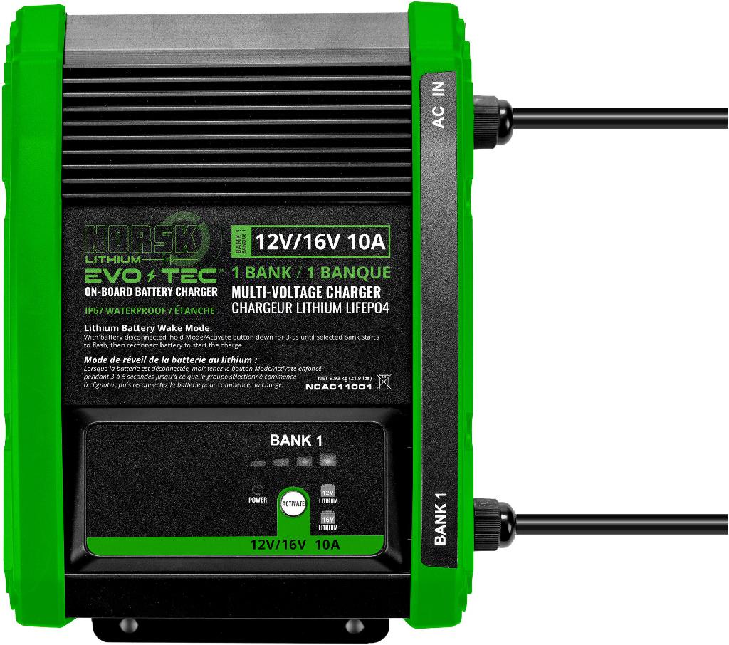 NORSK SINGLE LITHIUM A/C BATTERY CHARGER 12/16V-10A