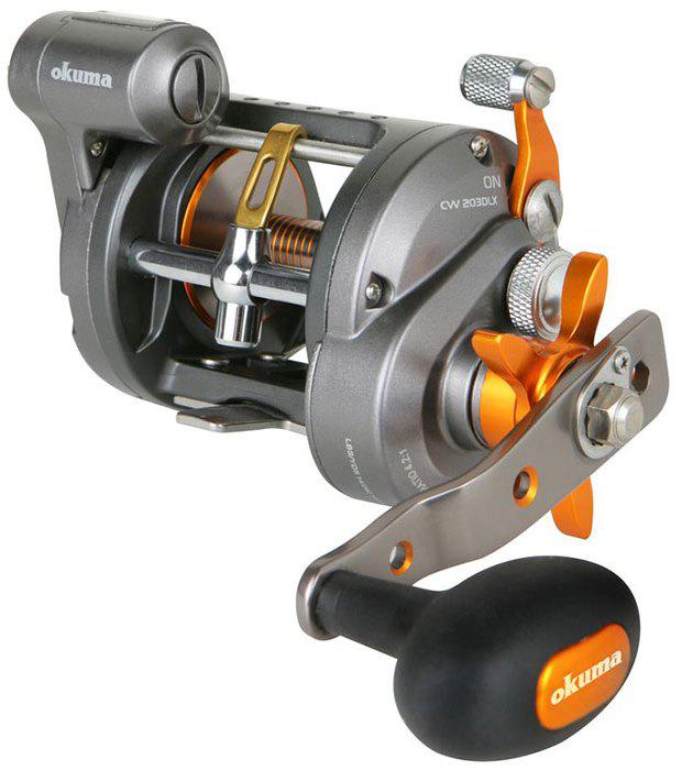 OKUMA CW L/WIND REEL W/COUNTER 230/18 LH 2+1 BALL BEARINGS