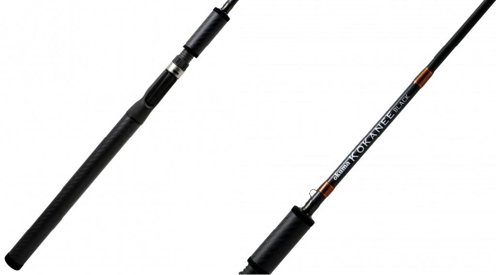 OKUMA KOKANEE BLACK CAST ROD 2PC 7'6'L Carbon Grip 4-8 Line Wt 1/8-3/4oz lures