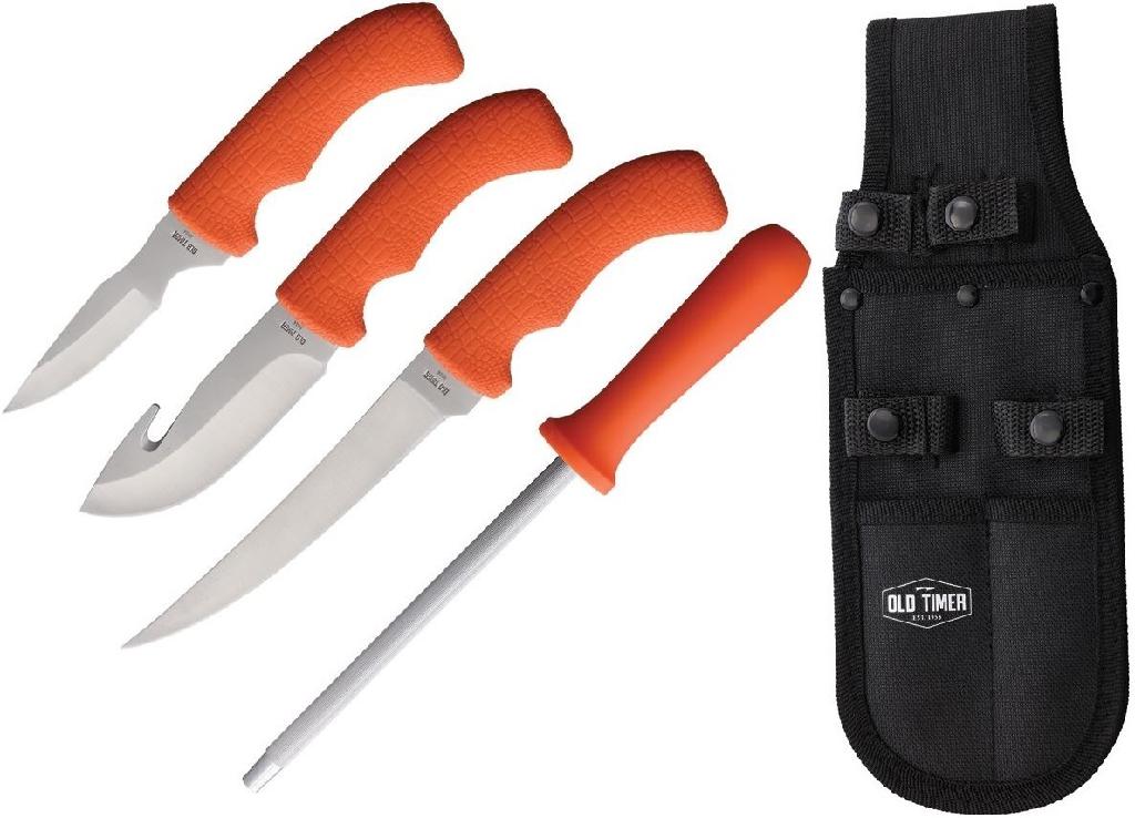 OLD TIMER OT HUNTER COMBO KNIFE SET FILLET/GUT HOOK/CAPER/SHARPENER (PROMO) - Old Timer