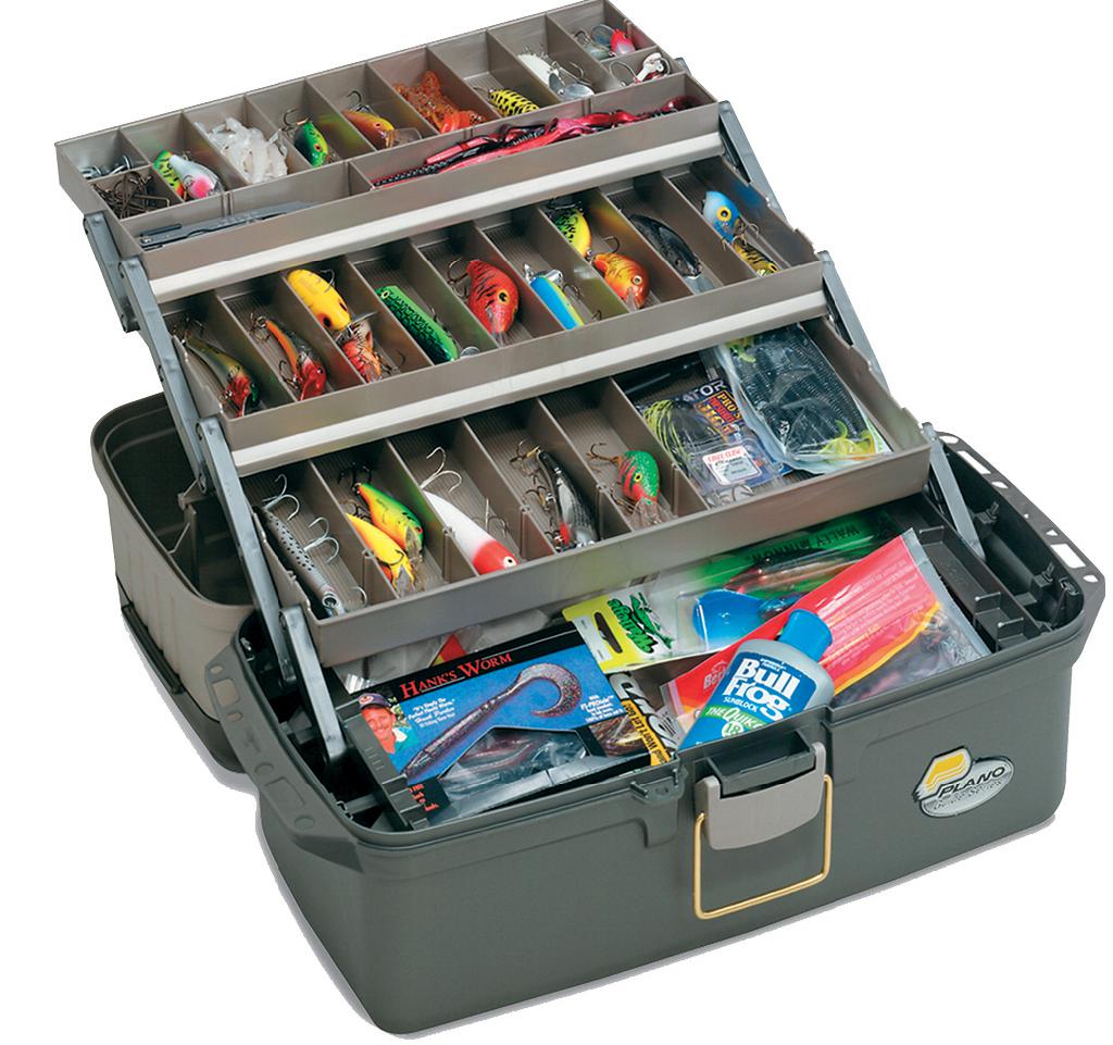 Plano 613403 Large 3-Tray Tackle Box, Graphite/Sandstone