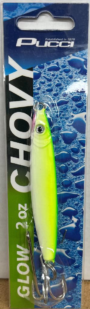 PUCCI 2oz CHOVY JIG  PEARL/GREEN-BACK