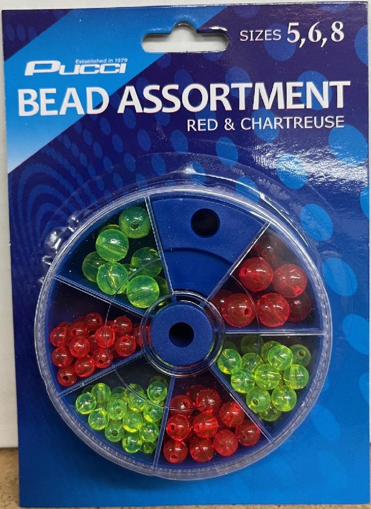 PUCCI BEAD ASSSORMENT  SZ 5 6 8 RED/CHAR