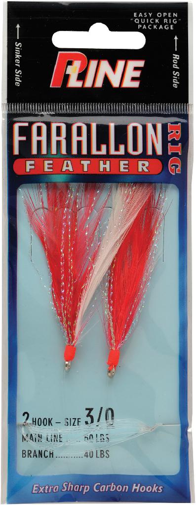 PLNE FARALLON FEATHER 2HK 5/0 RED/WHITE
