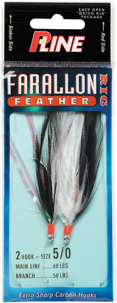 PLNE FARALLON FEATHER 2HK 5/0 WHITE/BLK