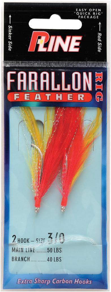 PLNE FARALLON FEATHER 2HK 5/0 RED/YELLOW