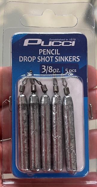 PUCCI PENCIL DROP SHOT SINKER 3/8oz (5)