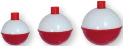 PUCCI 3/4' RED & WH SNAP ON FLOATS (3)