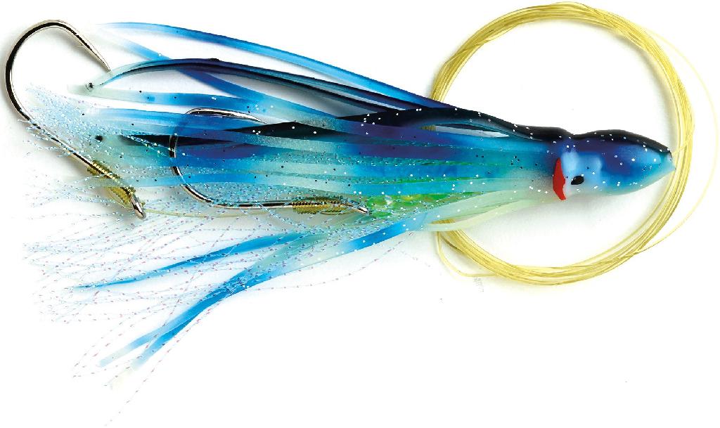 PLNE RIGGED SQUID SKIRT 4.5' GLOW/BLUE BLACK STRIPE