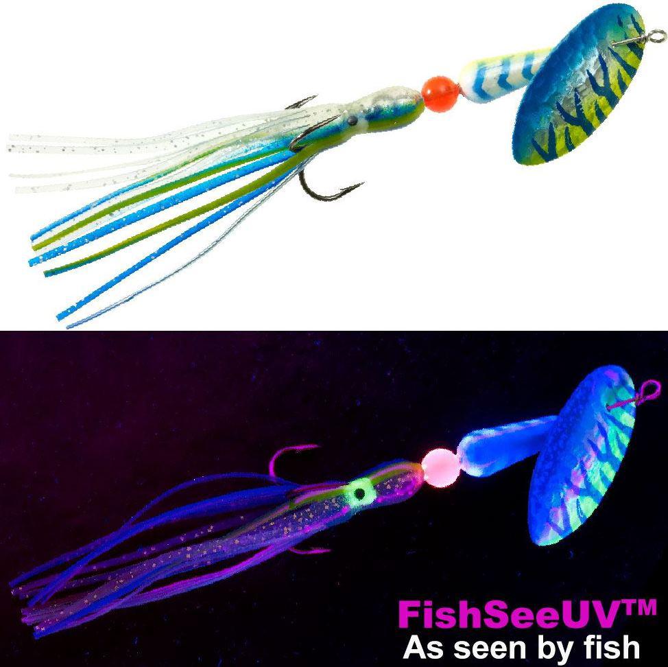 PMTN SAL/SH HOOCHIE SPINNER 1/2oz HMBCT #PMSSTUVHHS15 HAM.UV BLUE CHART TIGER