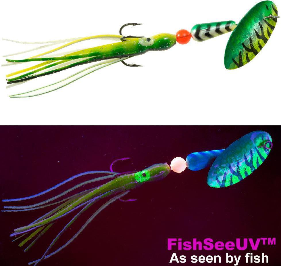 PMTN SAL/SH HOOCHIE SPINNER 1/2oz HMGCT #PMSSTUVHHS15 HAM.UV GREEN CHART TIGER