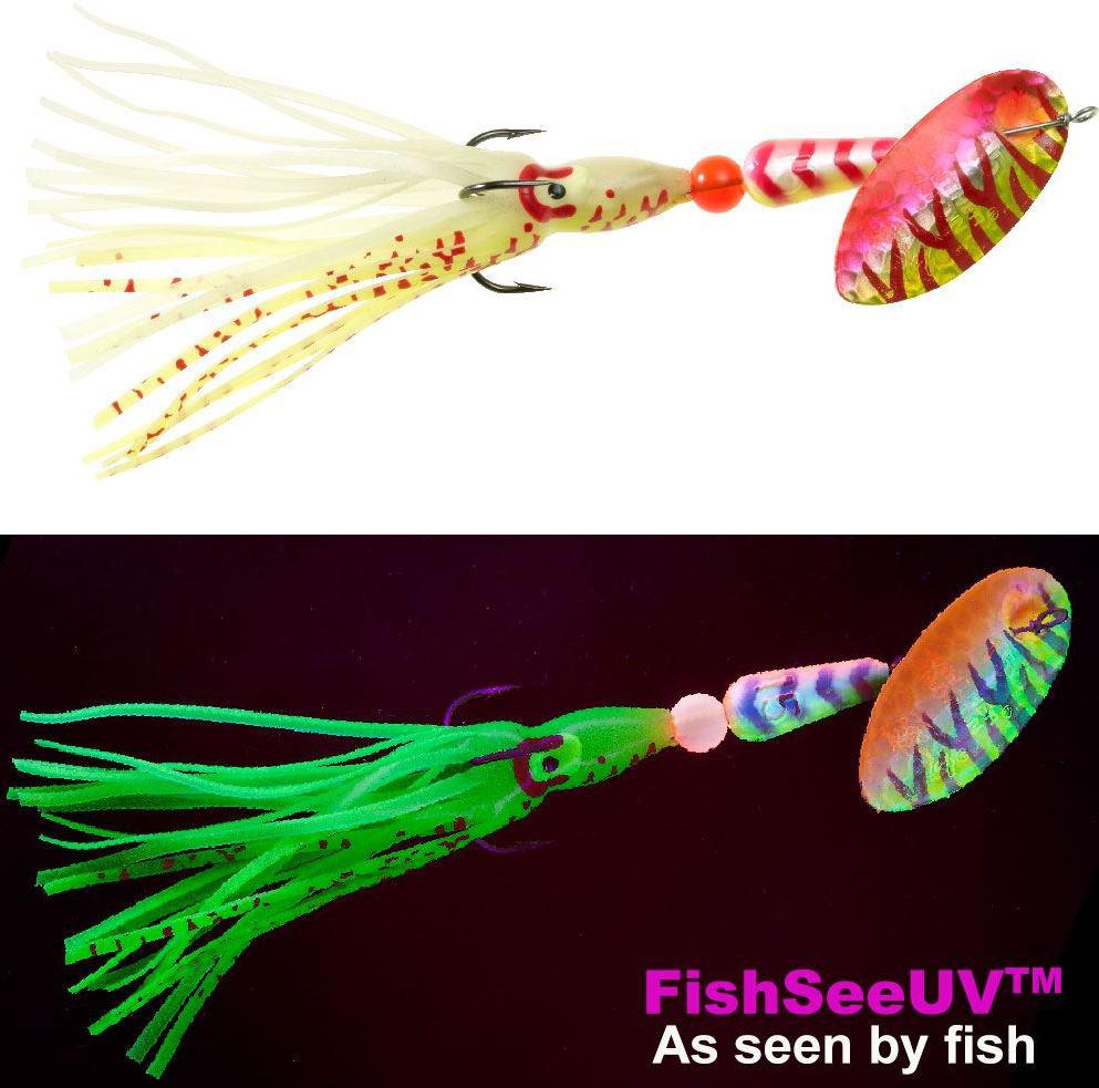 PMTN SAL/SH HOOCHIE SPINNER 1/2oz HMYFRT #PMSSTUVHHS15 HAM.UV YELLOW FL.RED TIGER
