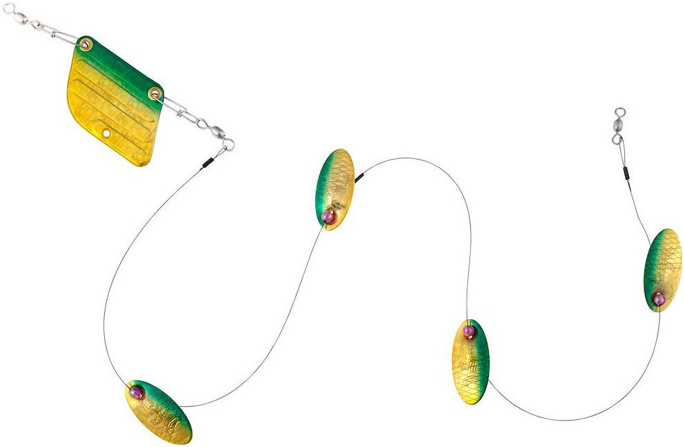 PMTN HIGH LAKE TROLL SZ 15 GREEN/GOLD 1 rudder 4-each 1 Ounce 1.62'Blades