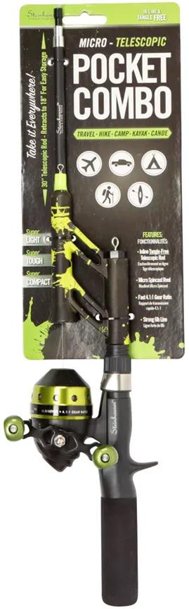PROFISHIENCY POCKET COMBO GREEN SPLAT 30' TELESCOPIC ROD/4.1:1 SPINCAST REEL