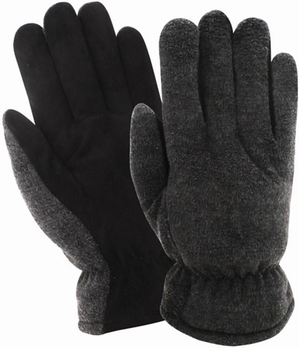 RED STEER GRAY HEATSAVER GLOVES X-LARGE  THERMAL LINED  BLACK SUEDE DEERSKIN PALM