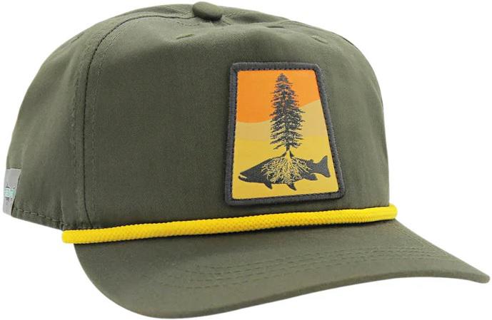 RYW FLY FISHING ROOTS GREEN UNSTRUCTURED 5-PANEL - RYW