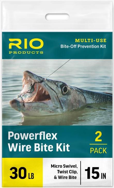 RIO POWERFLEX WIRE BITE KIT 15' 30LB 2PK (with micro swivel & twist clip)