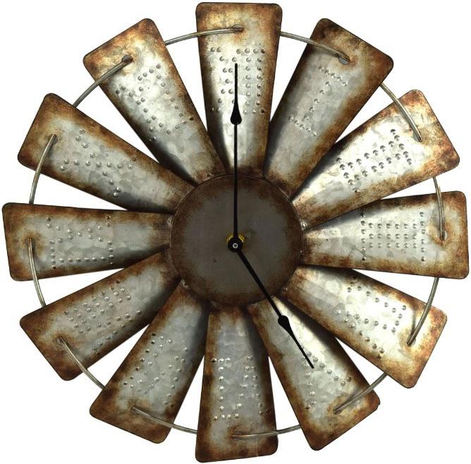 Rivers Edge 2679 Metal Windmill Clock 15"