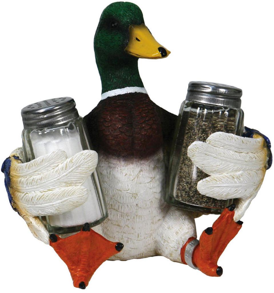 R.EDGE DUCK HOLDING SALT/PEPPER SHAKERS (BANDED LEG) - Gunarama