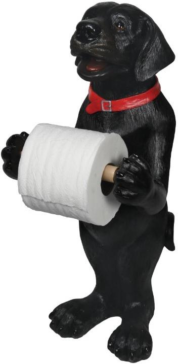 R.EDGE STANDING BLACK LAB TOILET PAPER HOLDER (21.5' TALL)