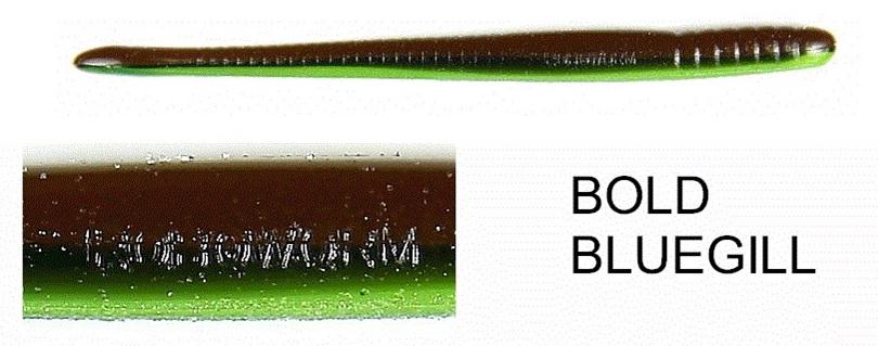 ROBO 4.5' FAT WORM(8) BOLD BLUEGILL brown/black/chartreuse
