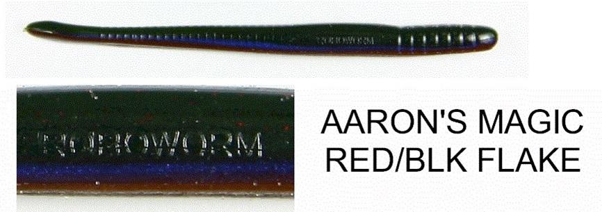 ROBO 4.5' FAT WORM(8) AARON MAG/RD-BK-FK wmelon w/red-blk-flk/blk-grp/blue/brown