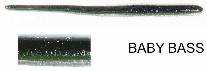 ROBO 4.5' ST WORM(10) BABY BASS smoke w/gold-black flake/grn neon/pearl