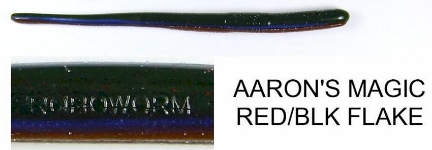 ROBO 4.5' ST WORM(10) AARON MAG RD-BK-FK wmelon w/red-blk-flk/blk-grp/blue/brown