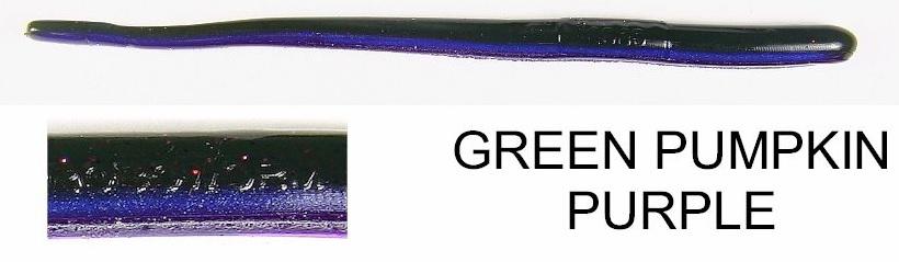 Robo 4.5" STRAIGHT TAIL WORM / 10 PACK / GRN PUMPKIN PURP  