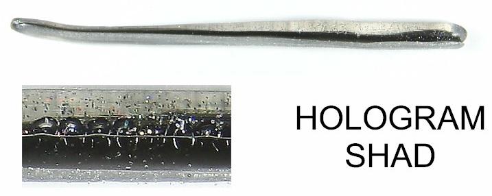 ROBO 4.5' ST WORM(10) HOLOGRAM SHAD clear w/hologram flake/smoke/pearl