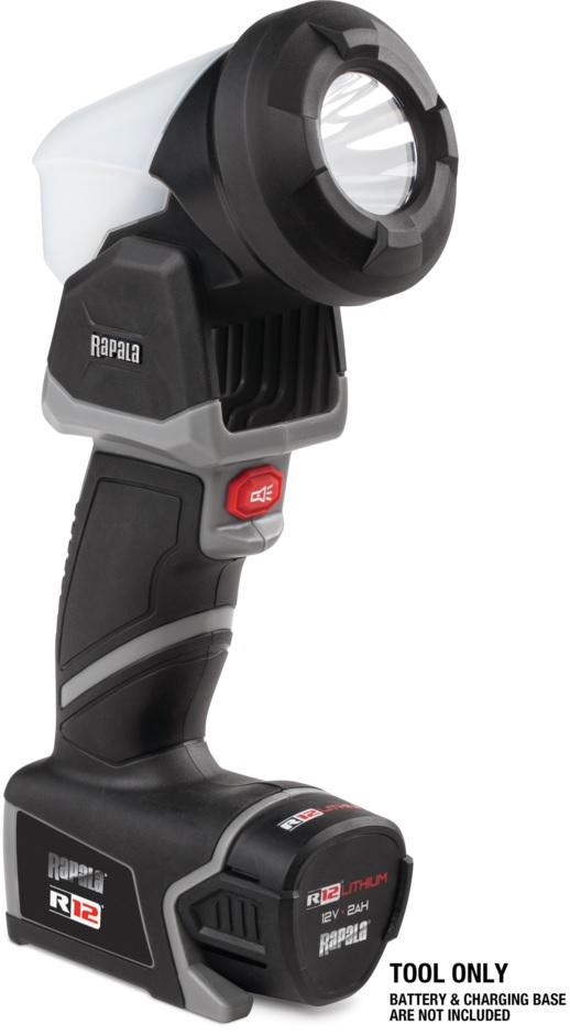 Rapala R12 Lithium Spotlight Lantern - Adjustable Head, 1000 Lumens, LED Power Gauge