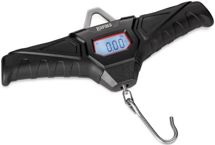 Rapala 100lb Digital Scale with Front & Back Screens, lb oz Decimal lbs kg, Ambient Temperature Display, Water Resistant Handles