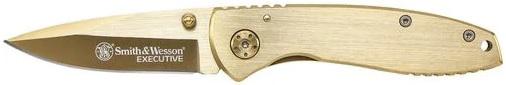 S/WESSON EXECUTIVE FOLDING KNIFE  2.8' BLADE (GOLD) *BOX* - Gunarama