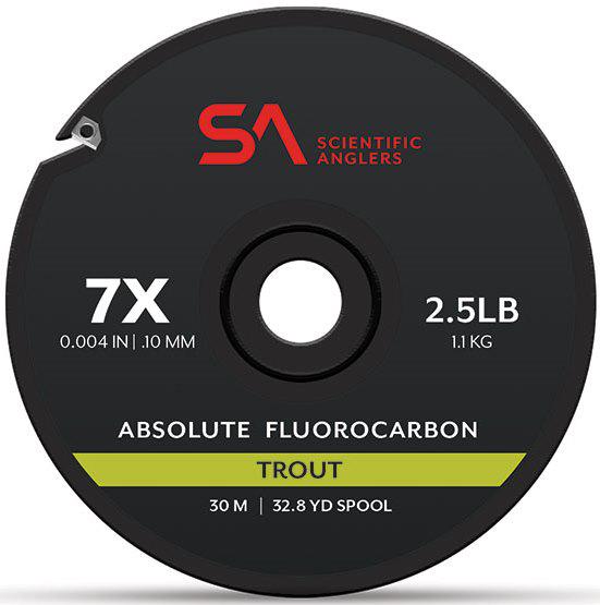 SALR ABSOLUTE FLUORO TIPPET 30M CLEAR 2X W/BUILT-IN CUTTER  9.5# TEST