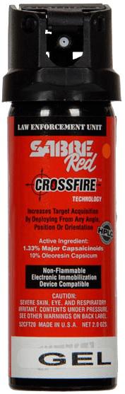 SABRE RED CROSSFIRE 'GEL' 2.0-OZ  MK-3.5 10% OC LEVEL-3  CROSSFIRE TECHNOLOGY