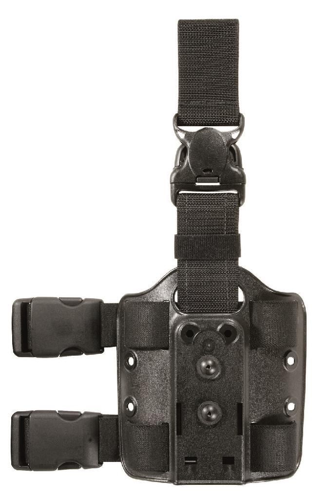 SAFARILAND 6005 LEG SHROUD WITH HARNESS DBL LEG STRAP MDL/W SNAPS NO HOLSTER BLK